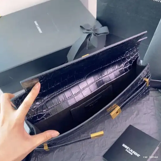Repzbay REP MANHATTAN IN LEATHER YSL CLUTCH CROCODILE-EMBOSSED 0614
